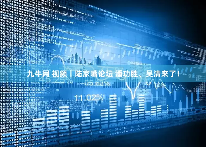 九牛网 视频丨陆家嘴论坛 潘功胜、吴清来了！