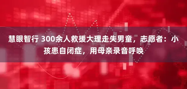 慧眼智行 300余人救援大理走失男童，志愿者：小孩患自闭症，用母亲录音呼唤